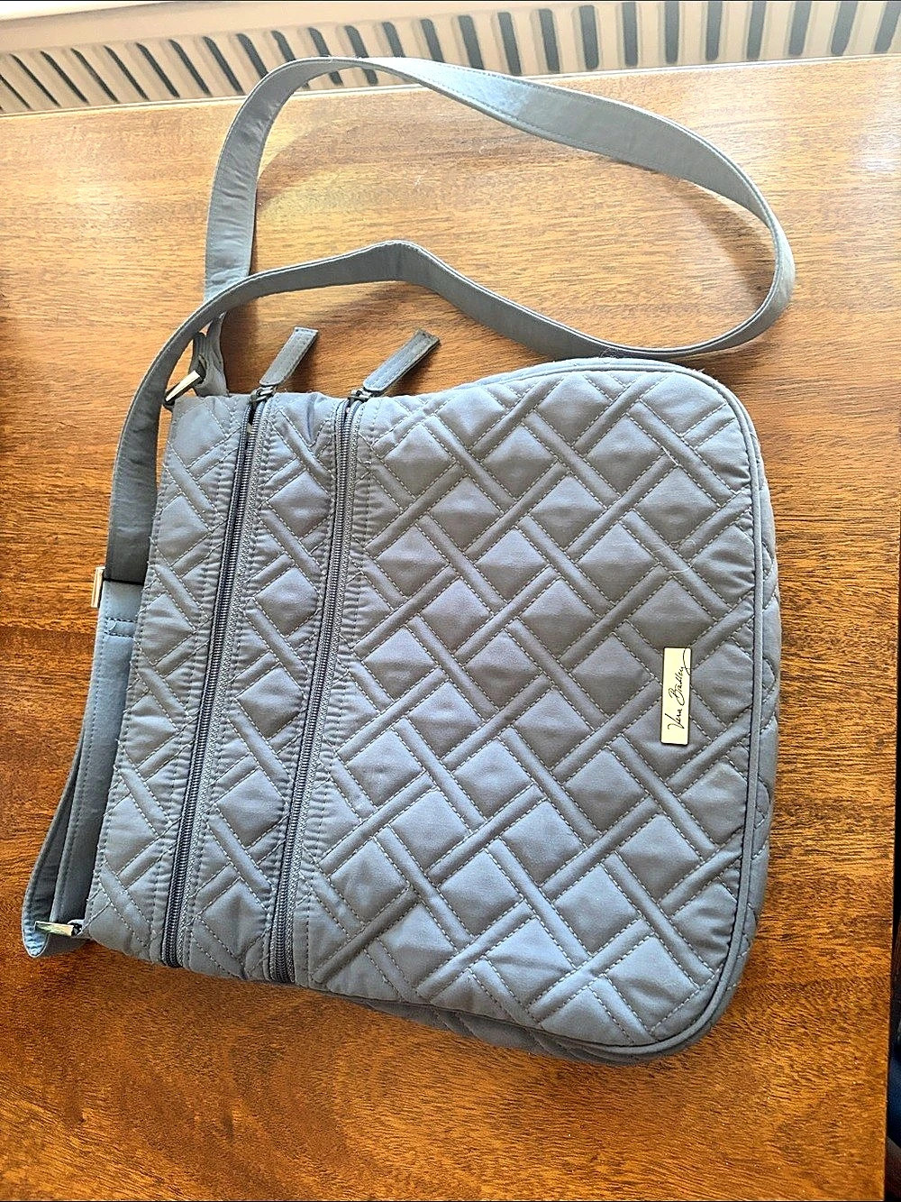 Vera Bradley Triple Zip Hipster Crossbody Bag Gray